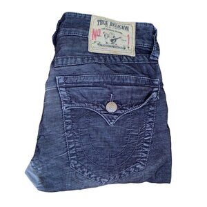 VINTAGE True Religion Jeans Size 29 RICKY Gray Corduroy